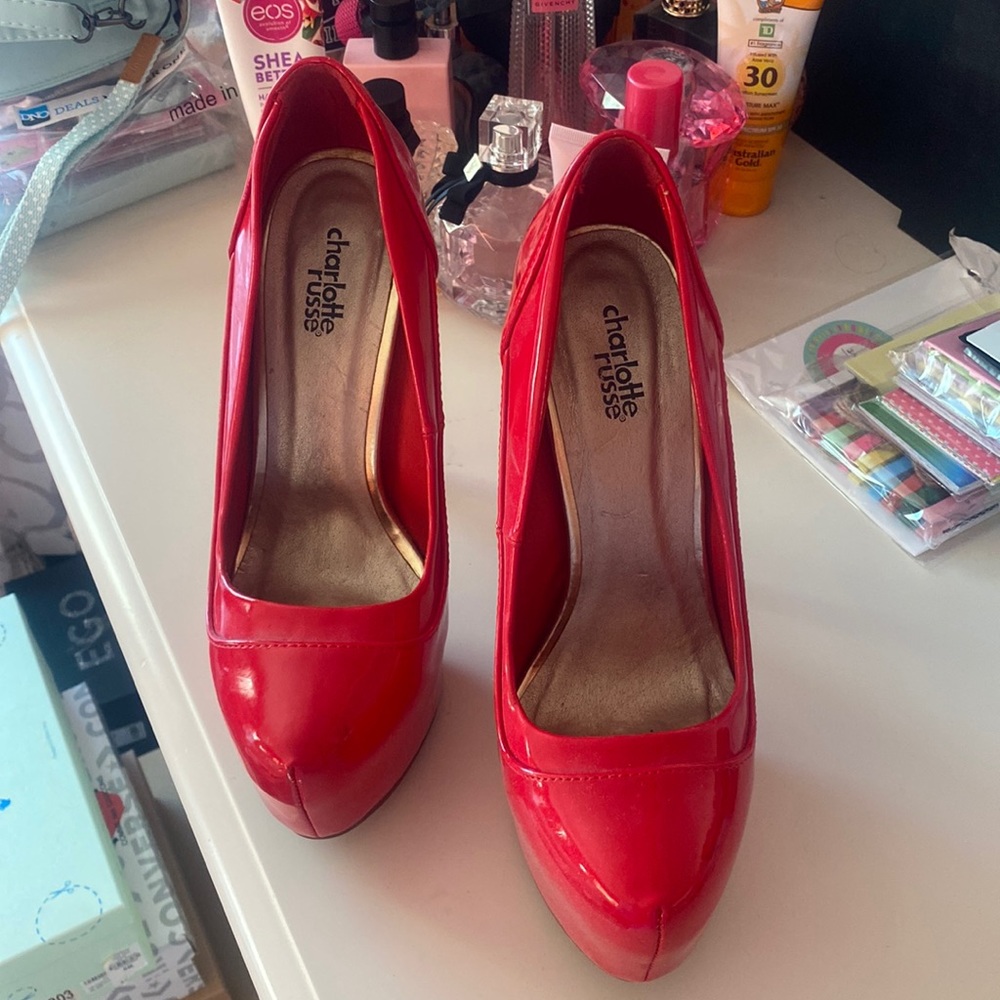 Red heels.